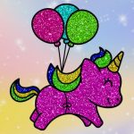 Pobarvanka: Glittered Unicorns