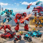 Flying Robot Transform Car Games